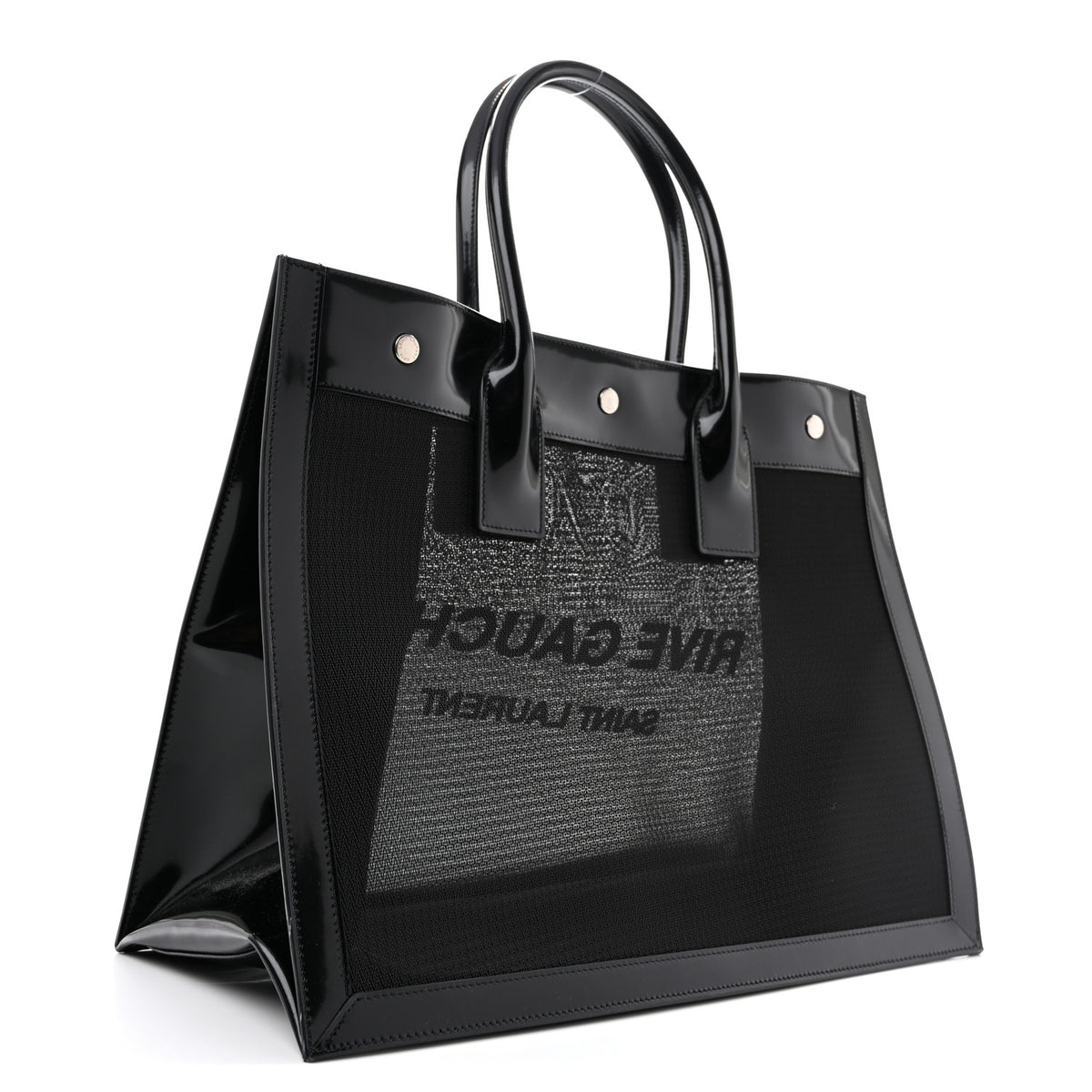 Mesh Patent Rive Gauche Tote Black