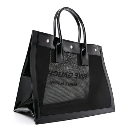Saint Laurent Mesh Patent Rive Gauche Tote Black 4 of 21