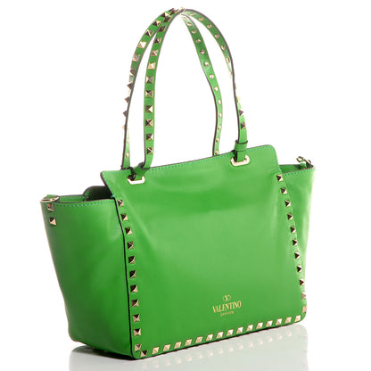 Valentino Garavani Vitello Small Rockstud Tote Green 3 of 16