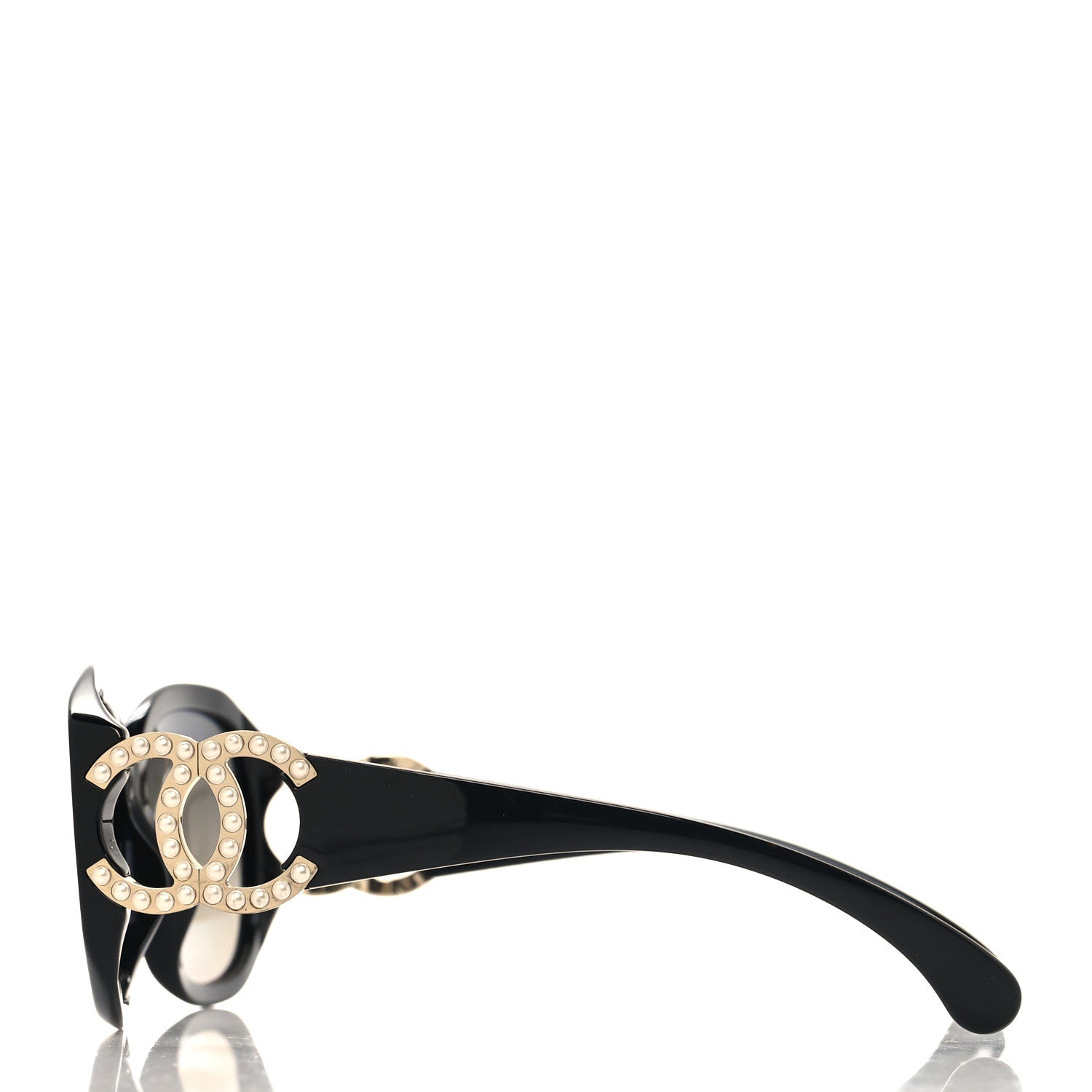 Chanel Acetate Pearl CC Square Sunglasses 71501-A Black 1510229