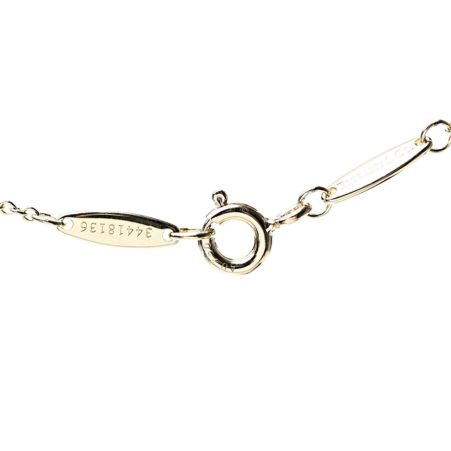 Tiffany 18K Yellow Gold Diamond .25ct Elsa Peretti Diamonds by the Yard Pendant Necklace 3 of 4