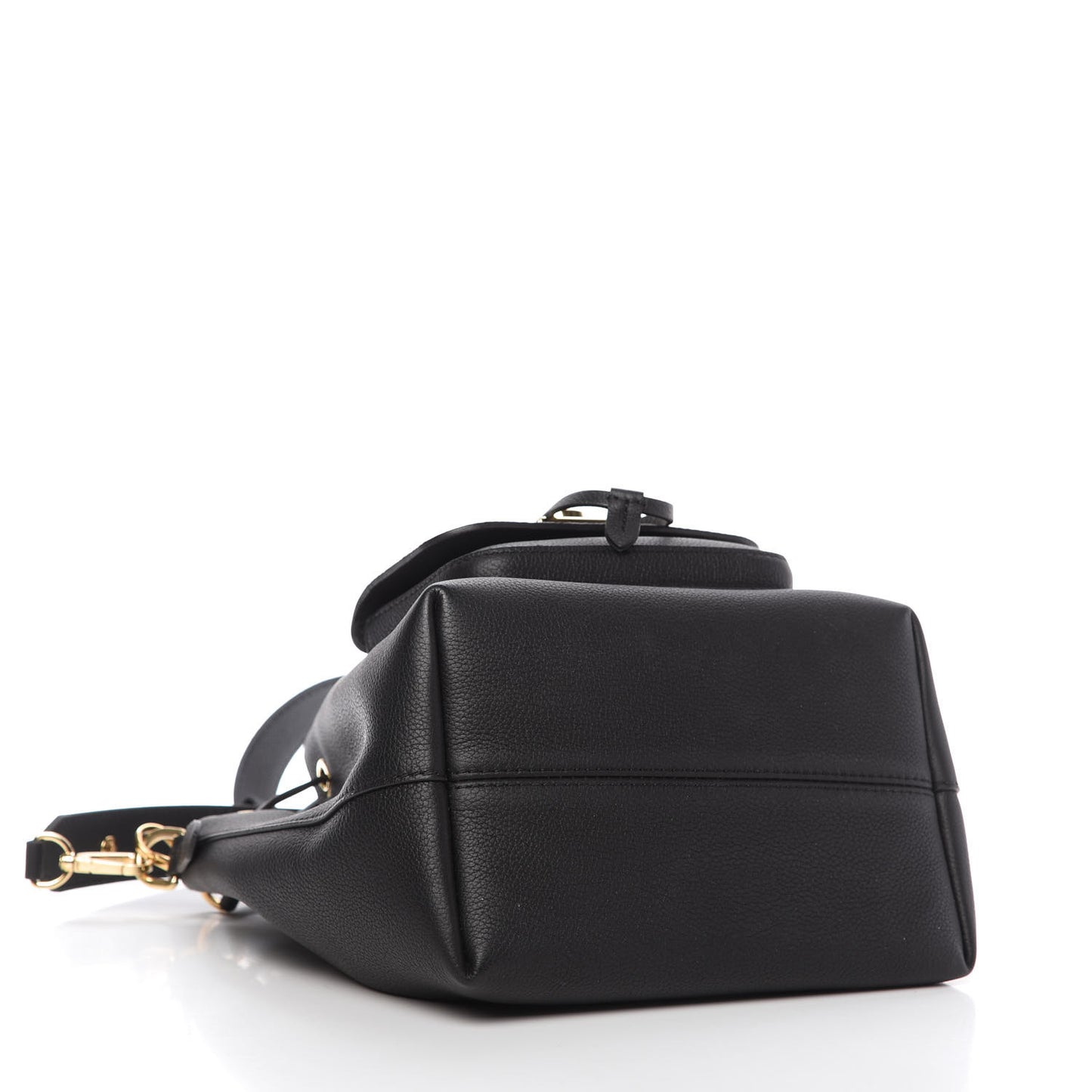Calfskin Lockme Bucket MM Black