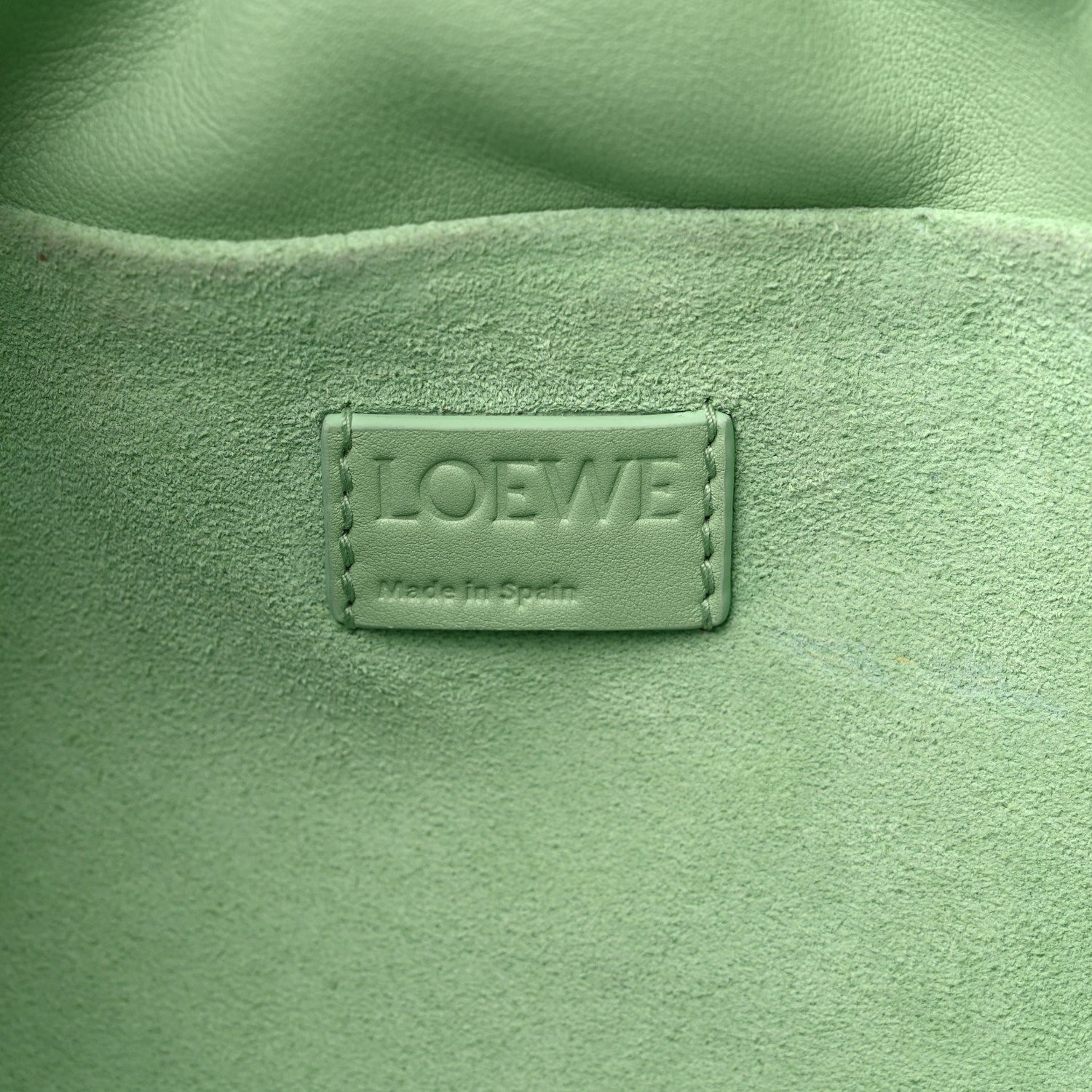 Loewe Nappa Calfskin Flamenco Knot Clutch Green 6 of 10