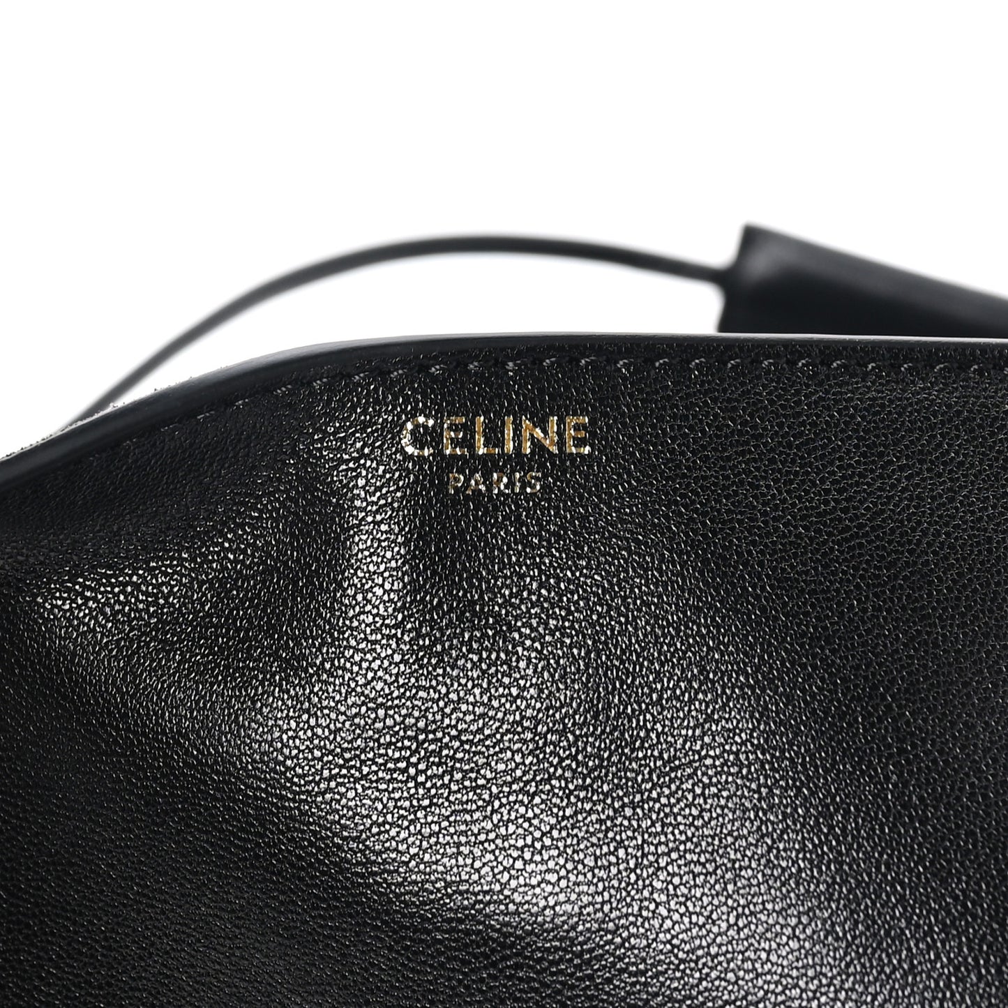 Shiny Lambskin Soft Triomphe Half Moon Bag Black