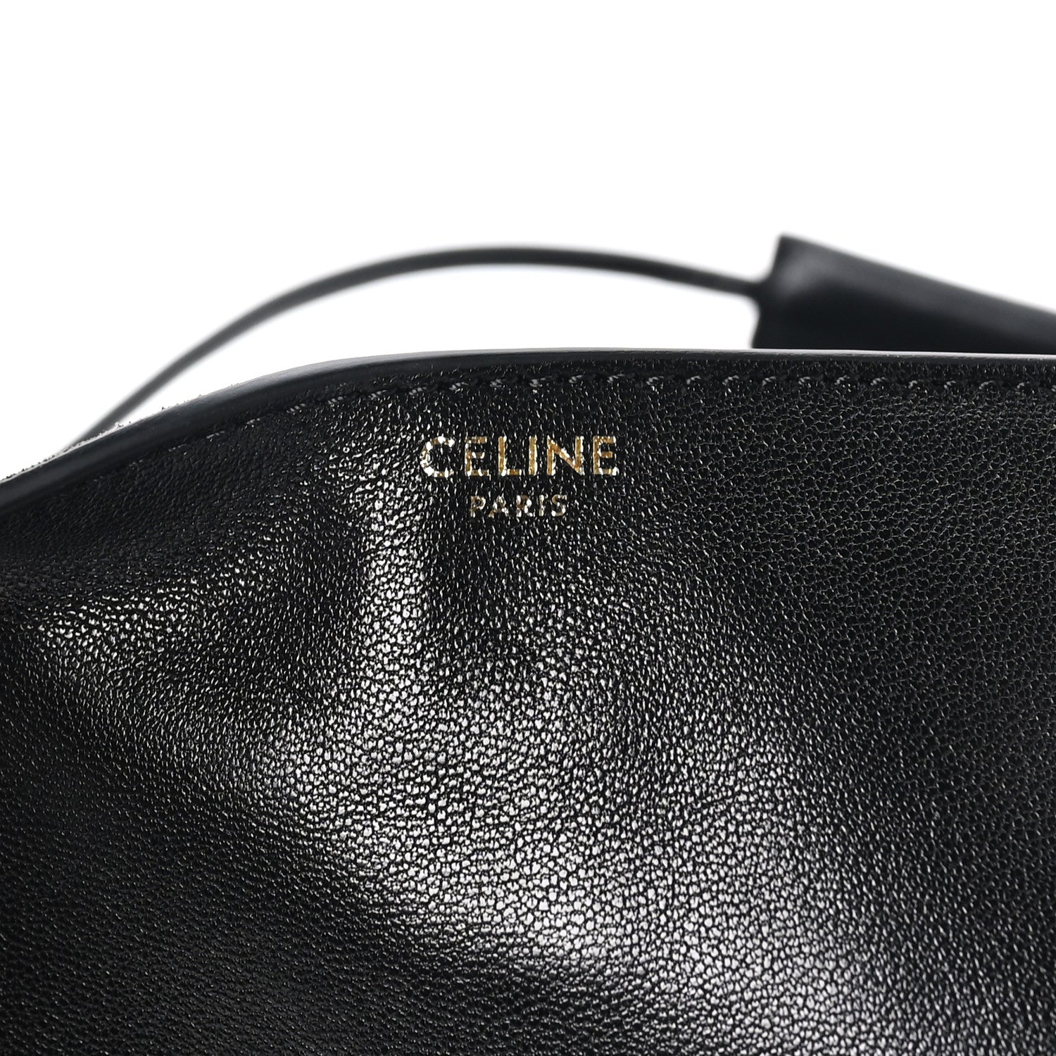 Celine Shiny Lambskin Soft Triomphe Half Moon Bag Black 6 of 9