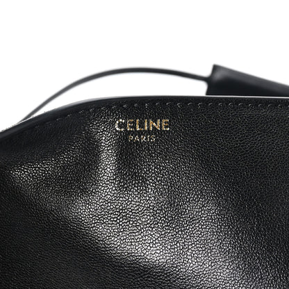 Celine Shiny Lambskin Soft Triomphe Half Moon Bag Black 6 of 9
