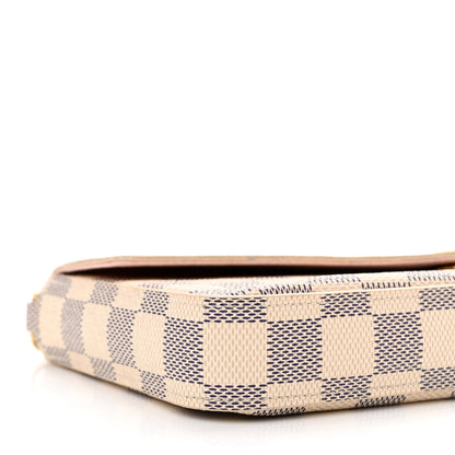 Louis Vuitton Damier Azur Pochette Felicie Chain Wallet Rose Ballerine 13 of 14