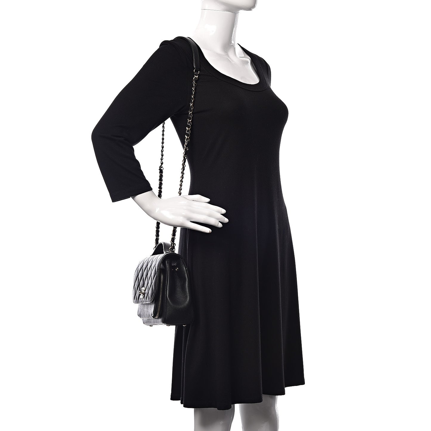 Caviar Quilted Medium Business Affinity Flap Black