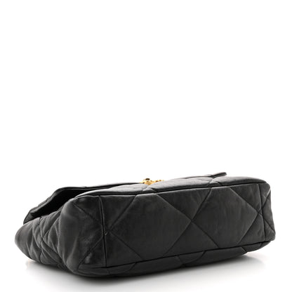 Chanel Shiny Goatskin Quilted Large Chanel 19 Flap Black 4 of 10