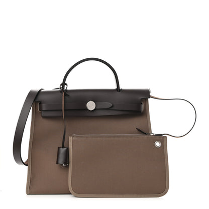 Hermes Vache Hunter Toile Herbag Zip 31 PM Etoupe Ebene 1 of 10