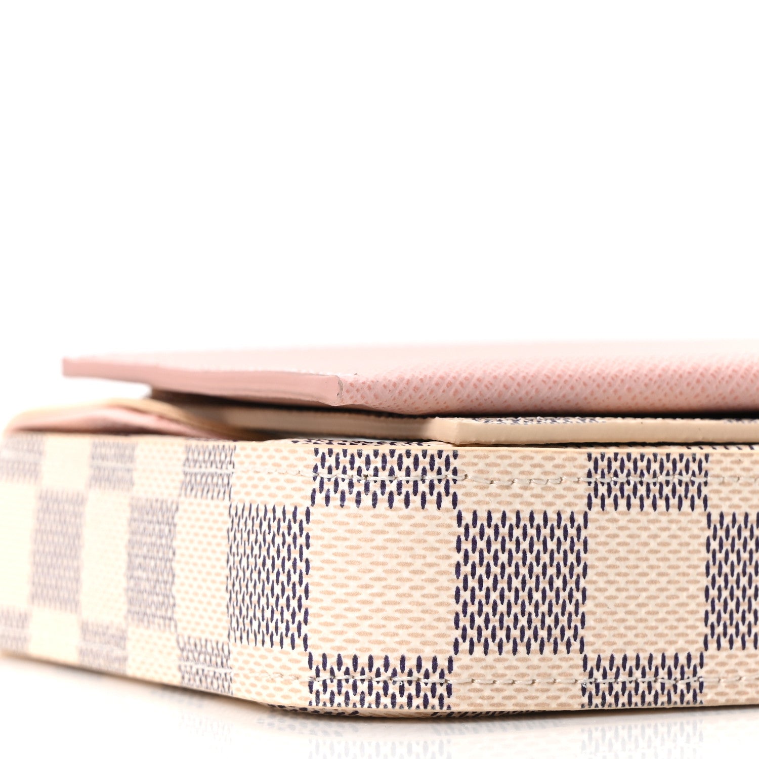 Louis Vuitton Damier Azur Pochette Felicie Chain Wallet Rose Ballerine 12 of 14