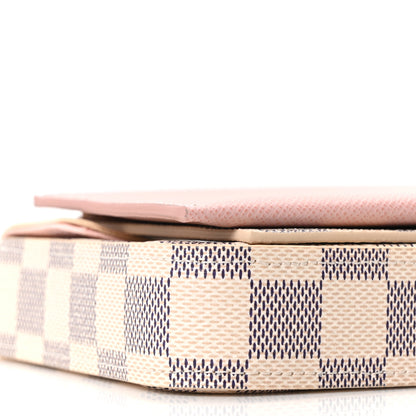 Louis Vuitton Damier Azur Pochette Felicie Chain Wallet Rose Ballerine 12 of 14