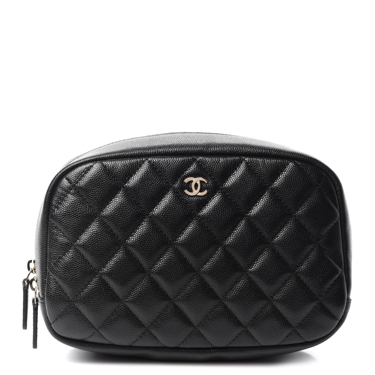 Chanel Caviar Quilted Curvy Pouch Cosmetic Case Black 1 of 9