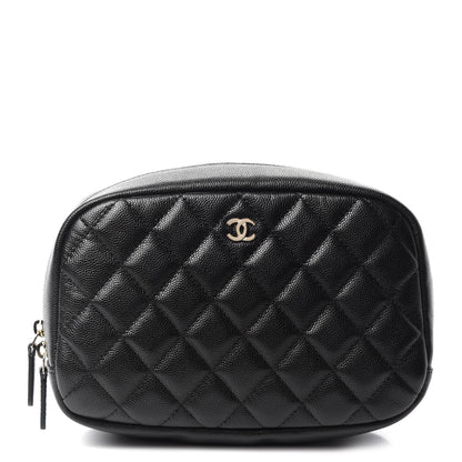 Chanel Caviar Quilted Curvy Pouch Cosmetic Case Black 1 of 9