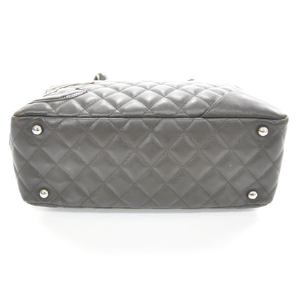 Chanel Calfskin Quilted Large Cambon Bowler Dark Brown 4 of 10
