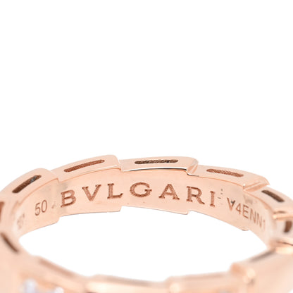 Bulgari 18K Rose Gold Diamond Serpenti Viper Ring 50 5.25 4 of 5