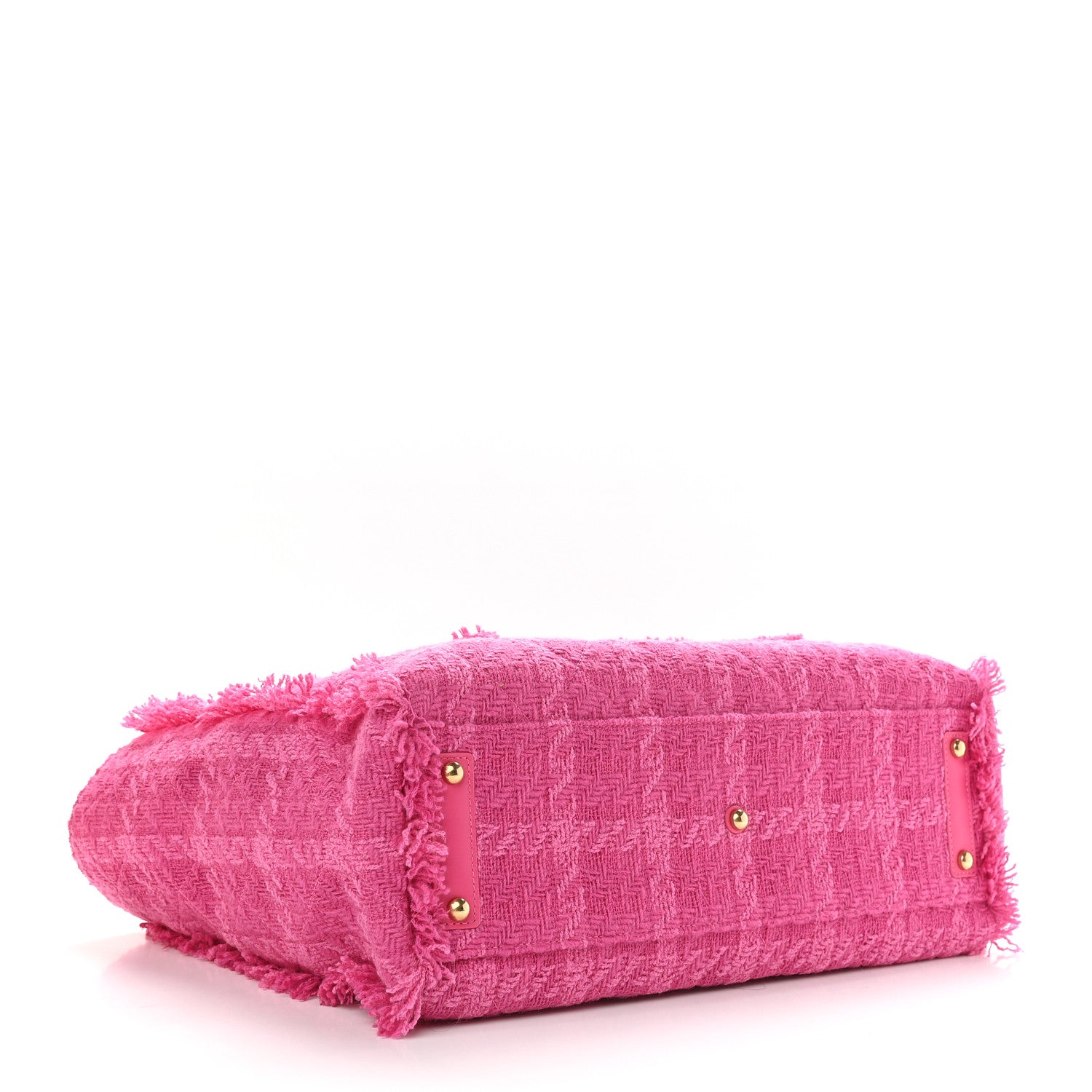 Chanel Wool Tweed Large Zipped Shopping Tote Pink 4 of 9