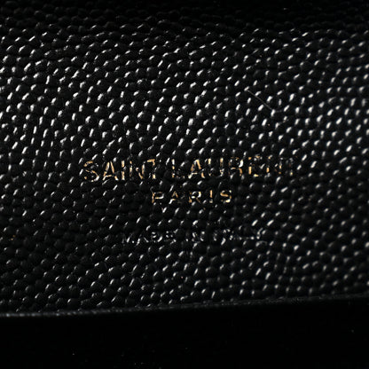 Saint Laurent Grain De Poudre Matelasse Chevron Small Monogram Envelope Wallet Black 6 of 11