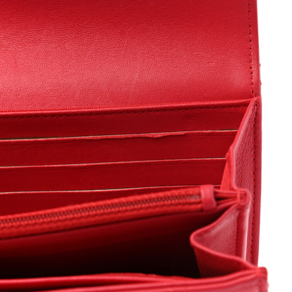 Chanel Lambskin Quilted Large Gusset Flap Wallet Red 9 of 12