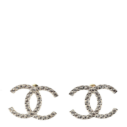 Chanel Baguette Crystal High Society CC Earrings Gold 1 of 5