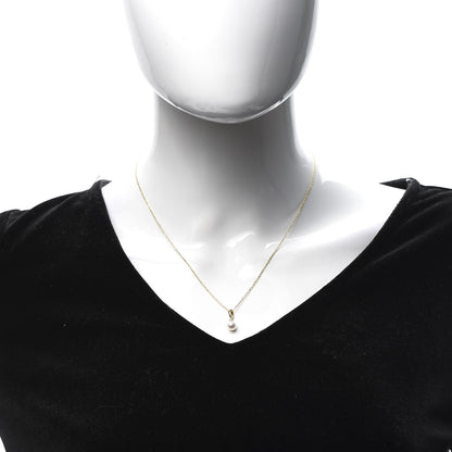 Mikimoto 18K Yellow Gold Diamond Akoya Pearl 6mm Drop Pendant Necklace 2 of 7
