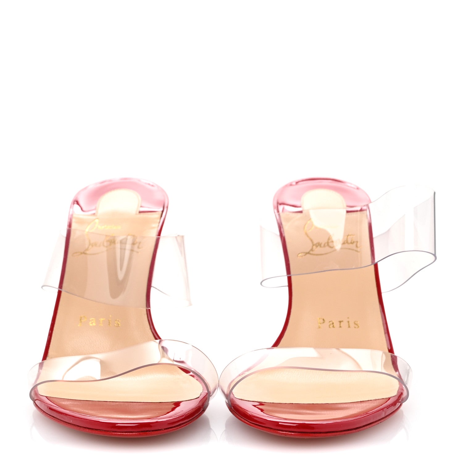 Christian Louboutin Patent PVC Just Nothing 85 Slide Sandals 35.5 Loubi 3 of 9