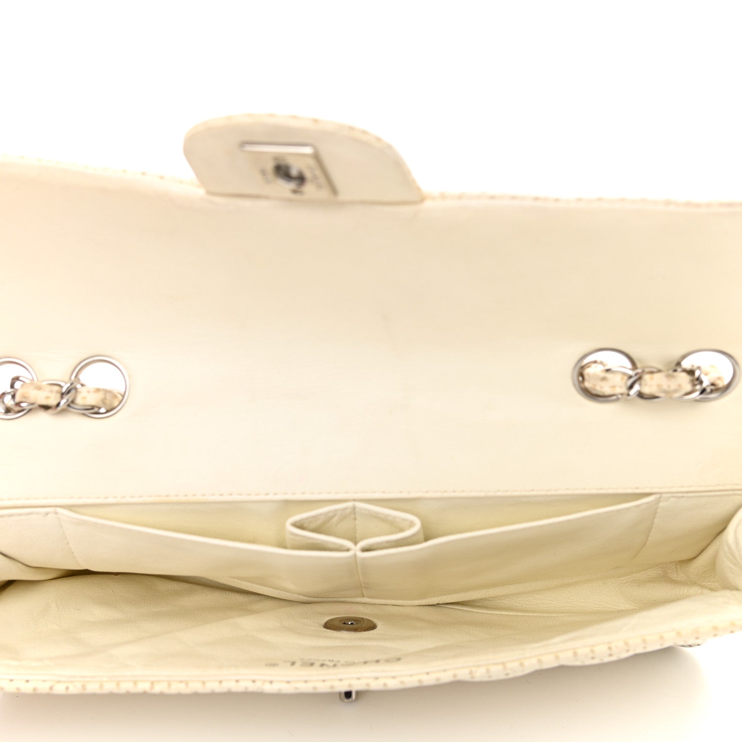 Chanel Lambskin Perforated East West Flap White 5 of 13