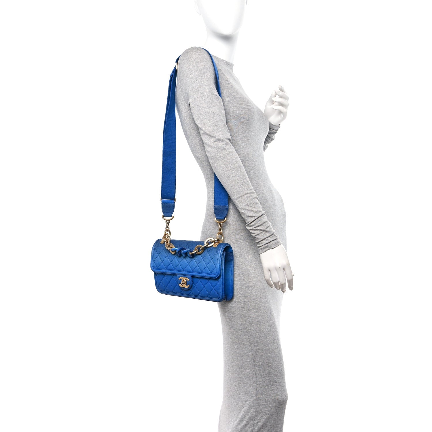Chanel Caviar Quilted Medium Sunset On The Sea Flap Blue 2 of 10
