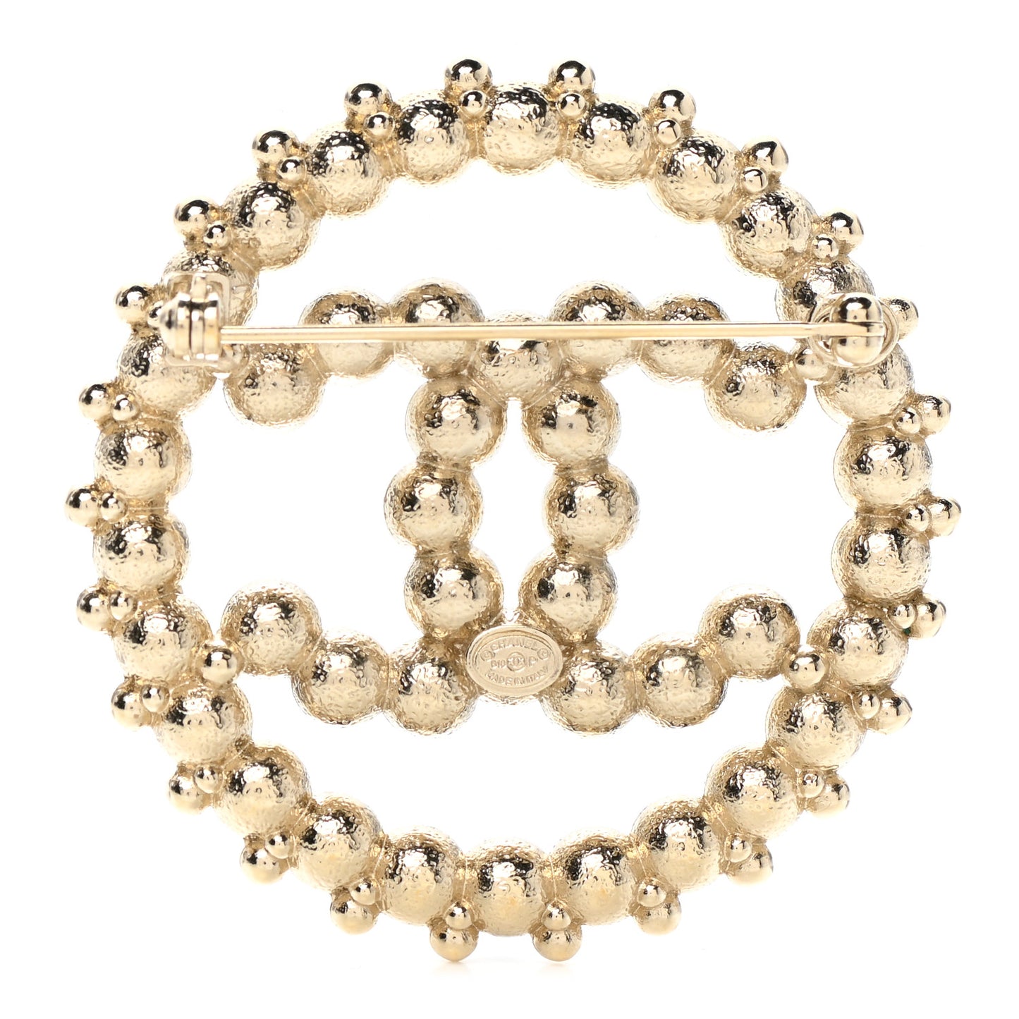 Pearl CC Brooch Black Gold