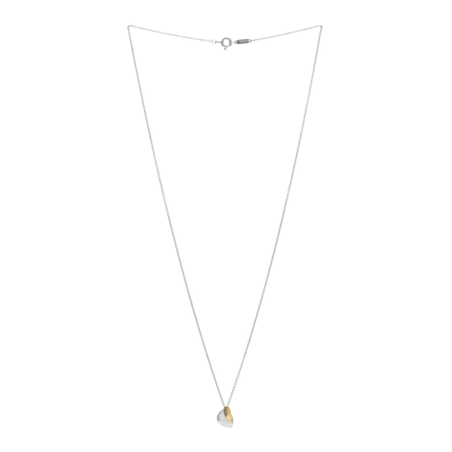Sterling Silver 18K Yellow Gold Frank Gehry Heart Pendant Necklace
