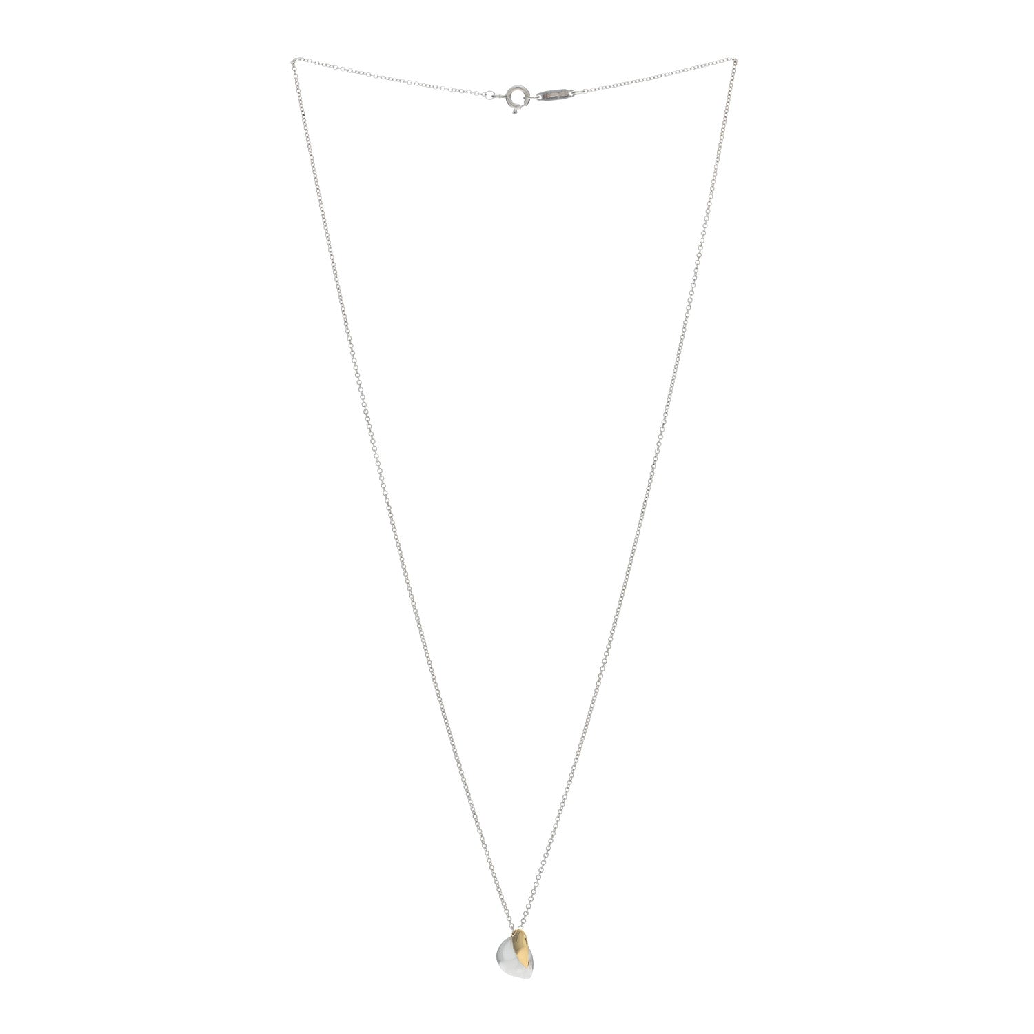 Tiffany Sterling Silver 18K Yellow Gold Frank Gehry Heart Pendant Necklace 3 of 4