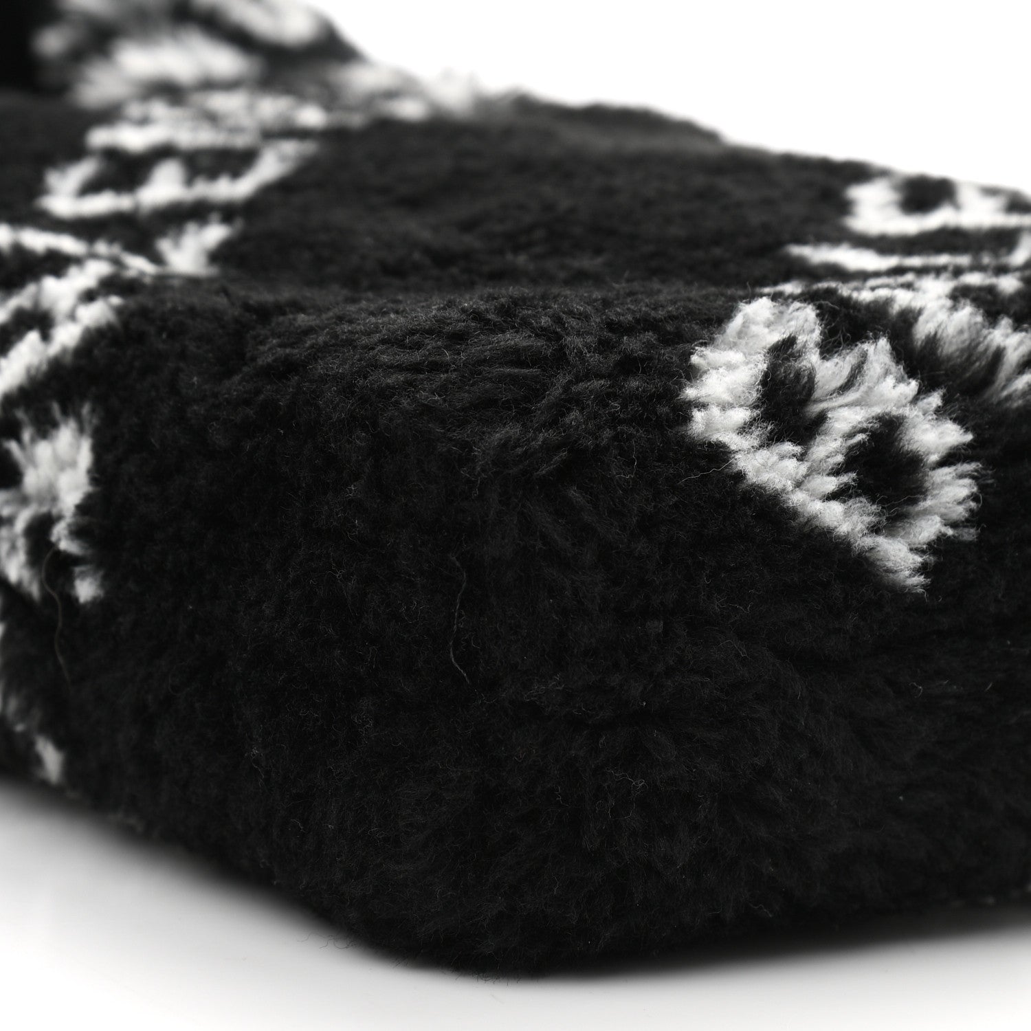 Balenciaga Faux Fur Diagonal Logo Everyday Phone Holder Tote Black White 8 of 9