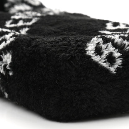 Balenciaga Faux Fur Diagonal Logo Everyday Phone Holder Tote Black White 8 of 9