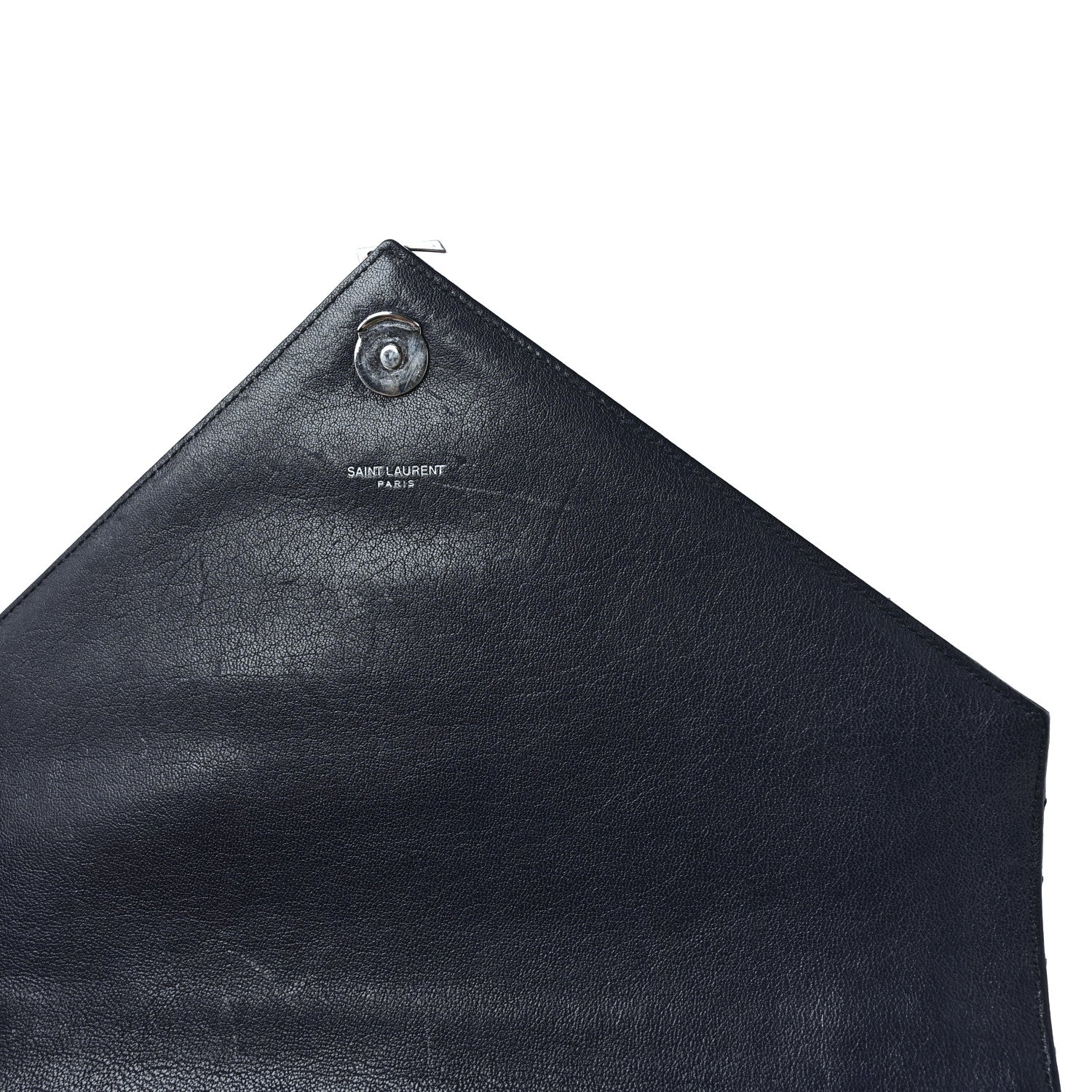 Saint Laurent Sheepskin Matelasse Chevron Monogram Large College Satchel Deep Marine 10 of 10
