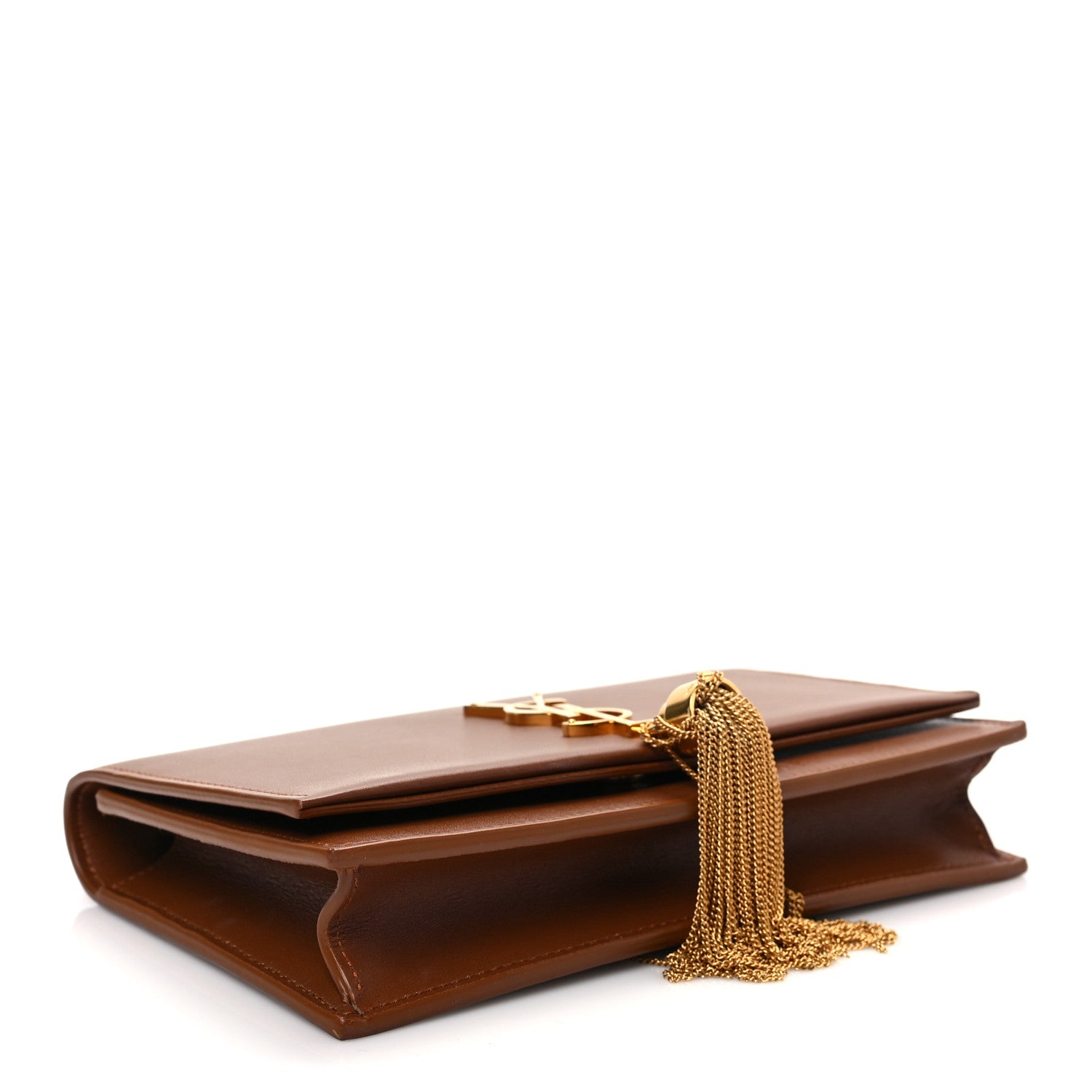 Saint Laurent Smooth Calfskin Classic Monogram Kate Tassel Chain Wallet Brown 6 of 7