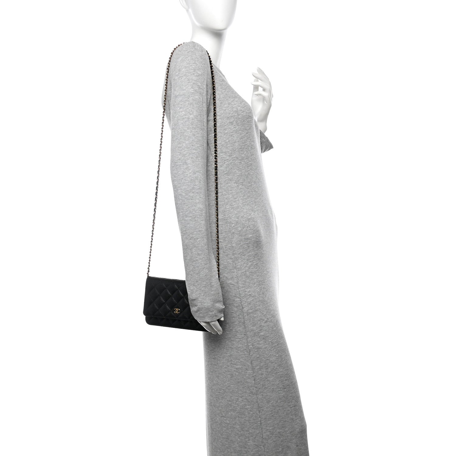 Chanel Caviar Quilted Wallet On Chain WOC Black 2 of 11