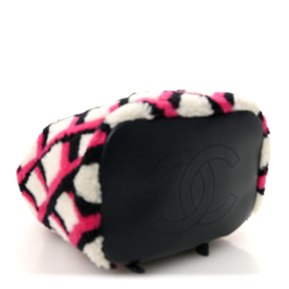 Chanel Lambskin Shearling Small Urban Spirit Backpack White Fuchsia Navy 4 of 10