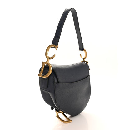 Christian Dior Grained Calfskin Saddle Bag Navy 3 of 10