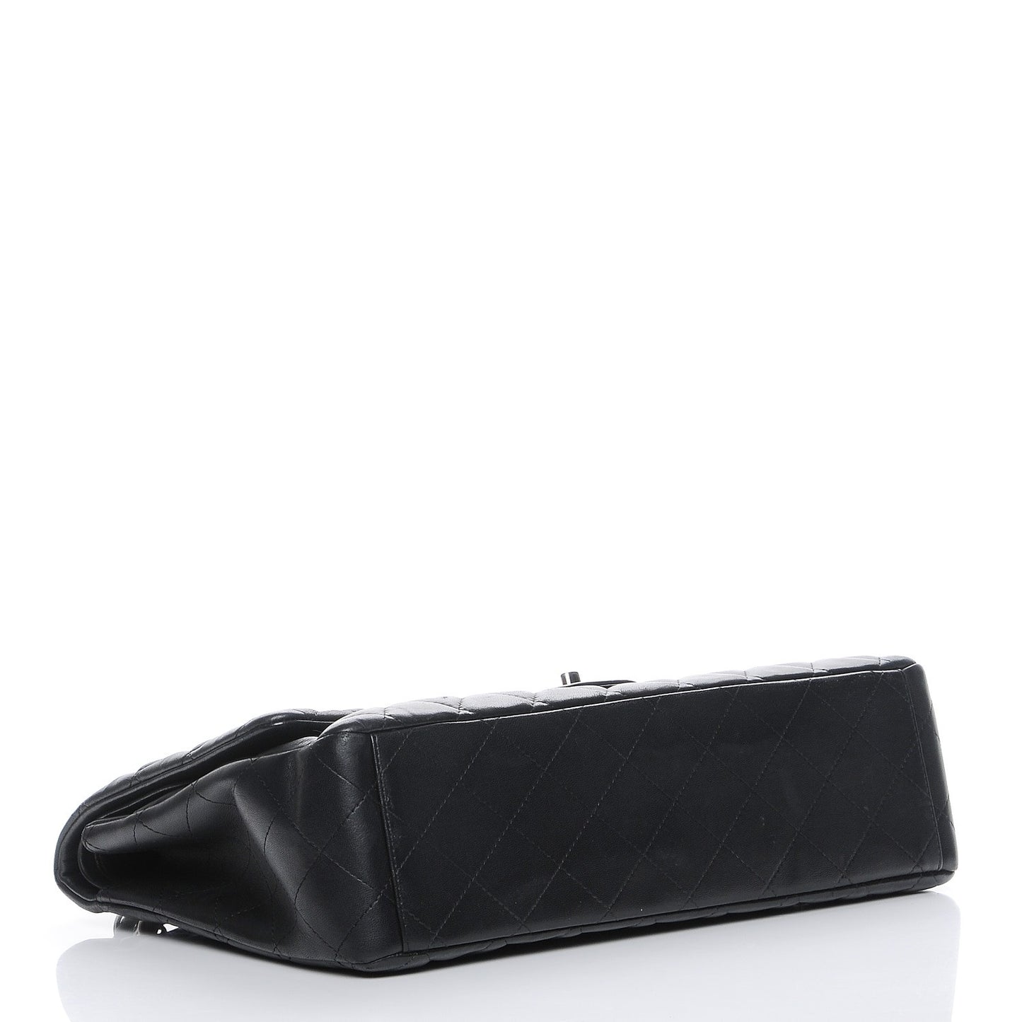 Lambskin Quilted Maxi Double Flap Black