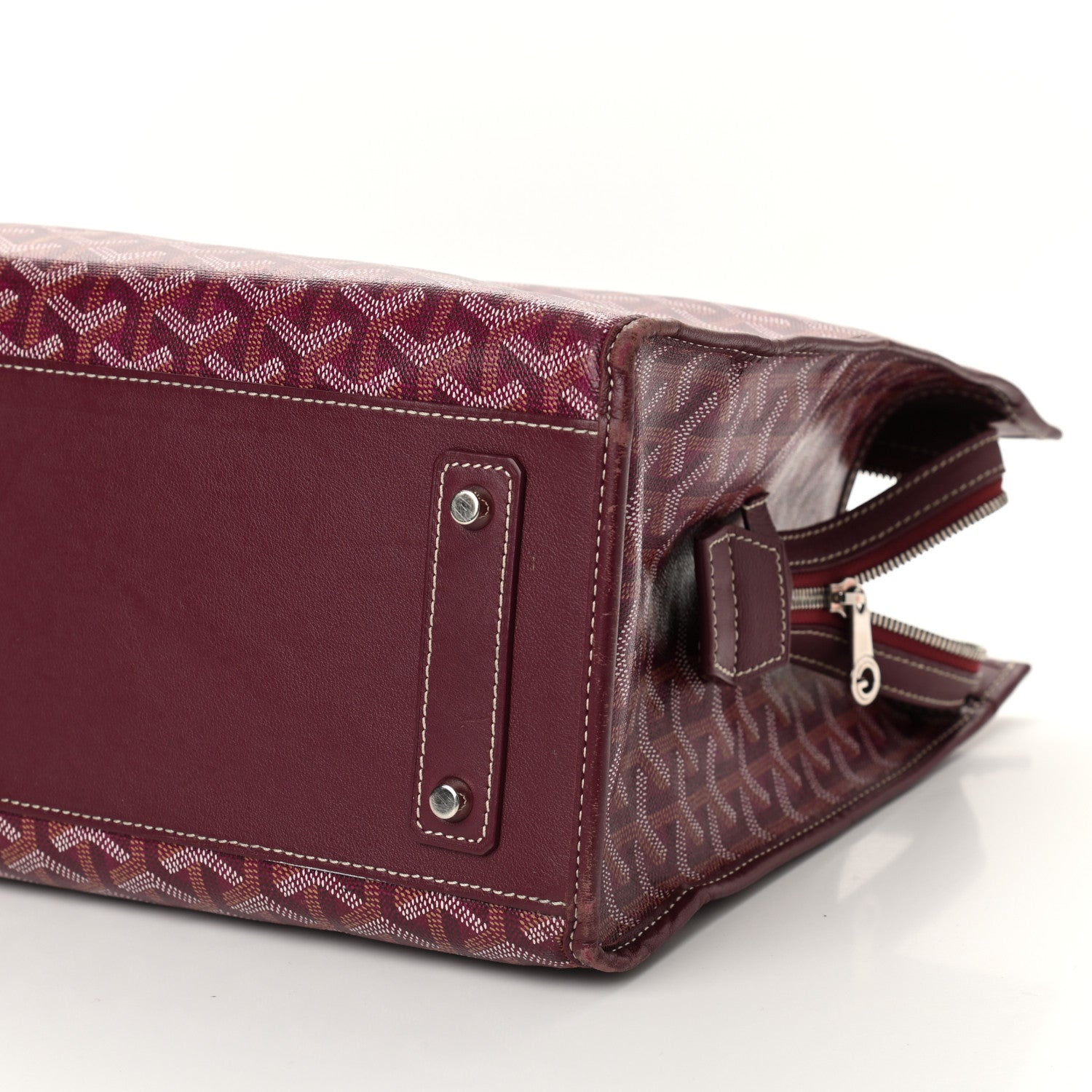 Goyard Goyardine Marquises Tote Burgundy 9 of 12