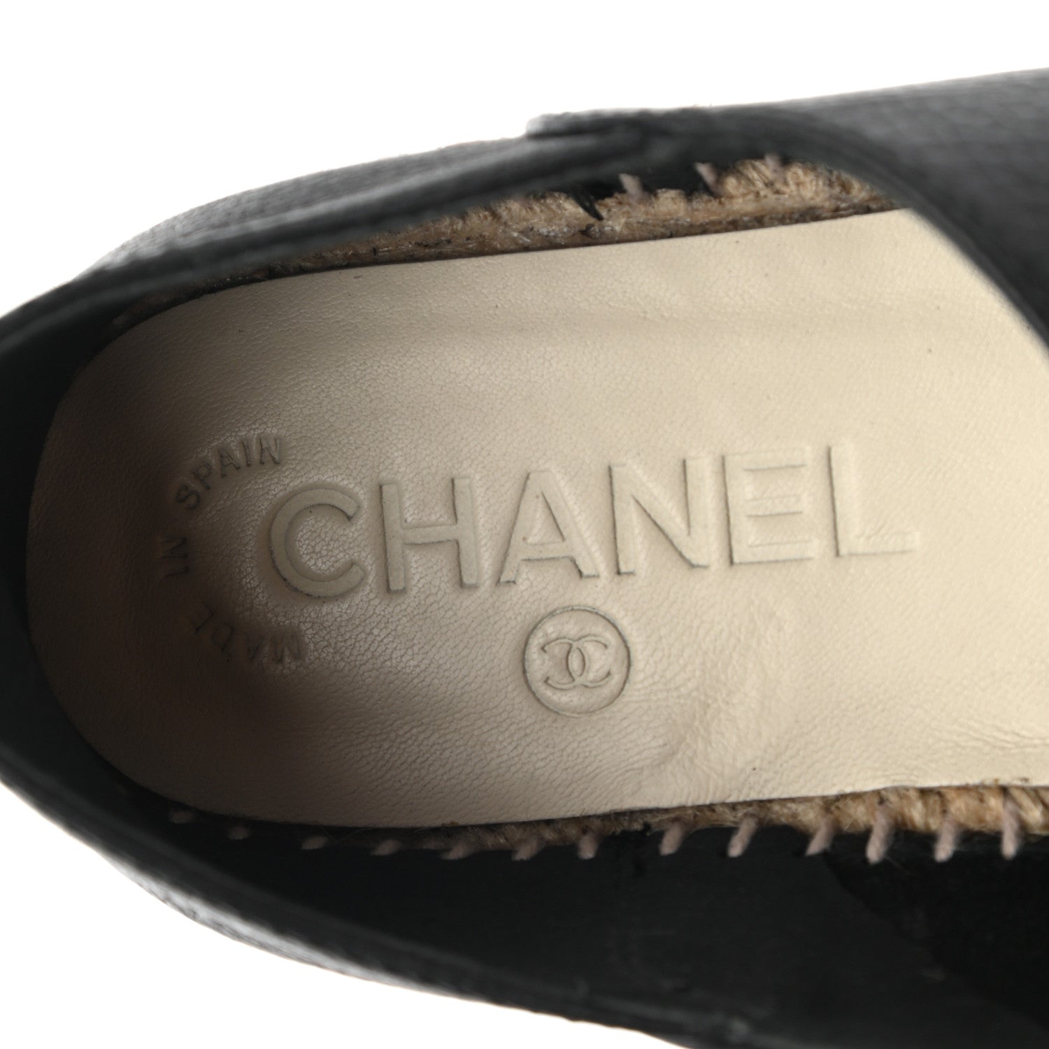 Chanel Grained Calfskin CC Espadrilles 36 Black 7 of 8