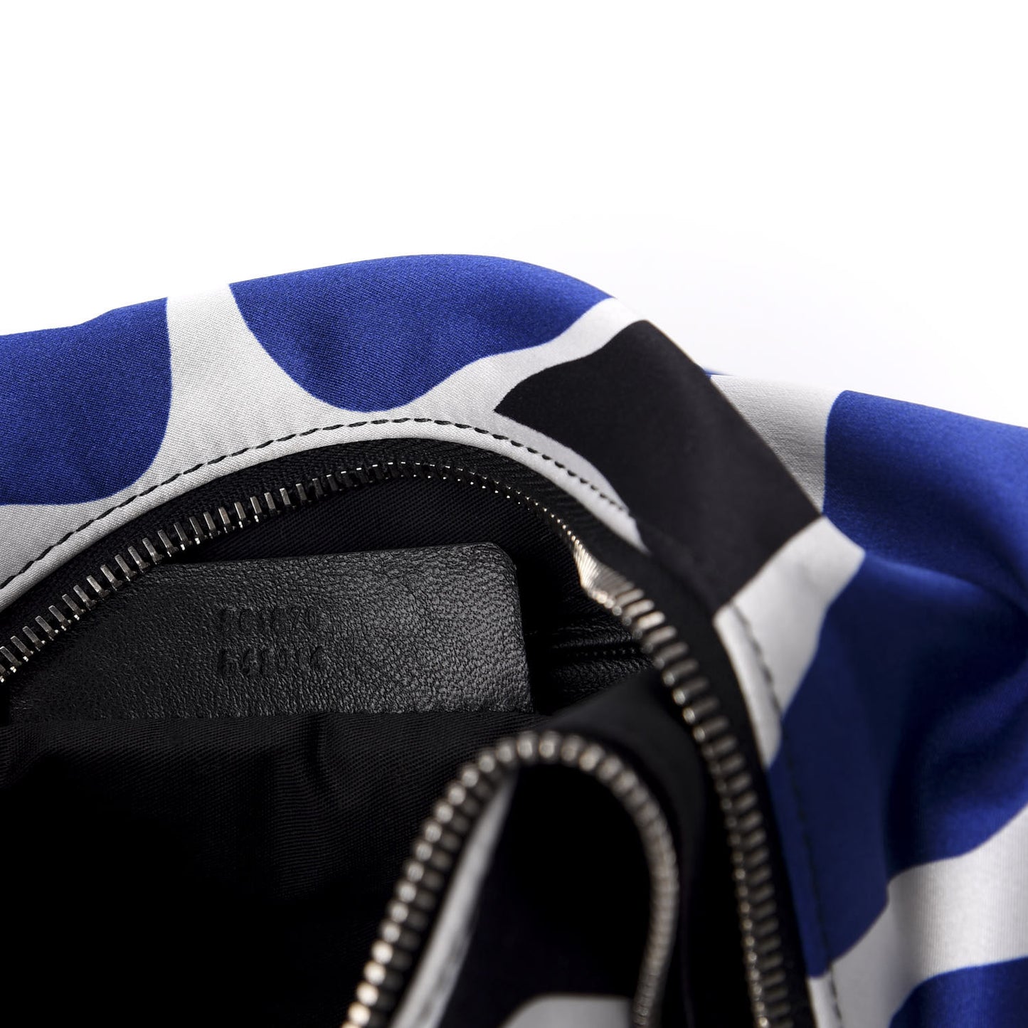 Silk Flower Collage De Manta Clutch Royal Blue Black