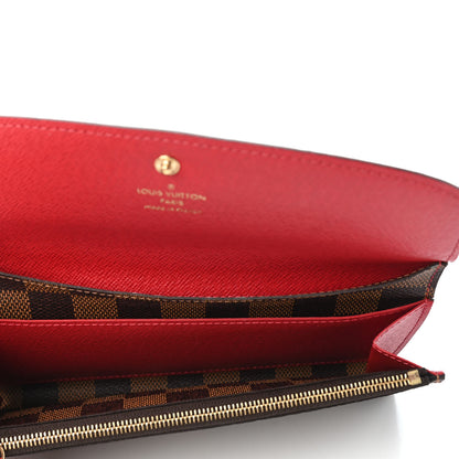 Louis Vuitton Damier Ebene Emilie Wallet Red 4 of 4