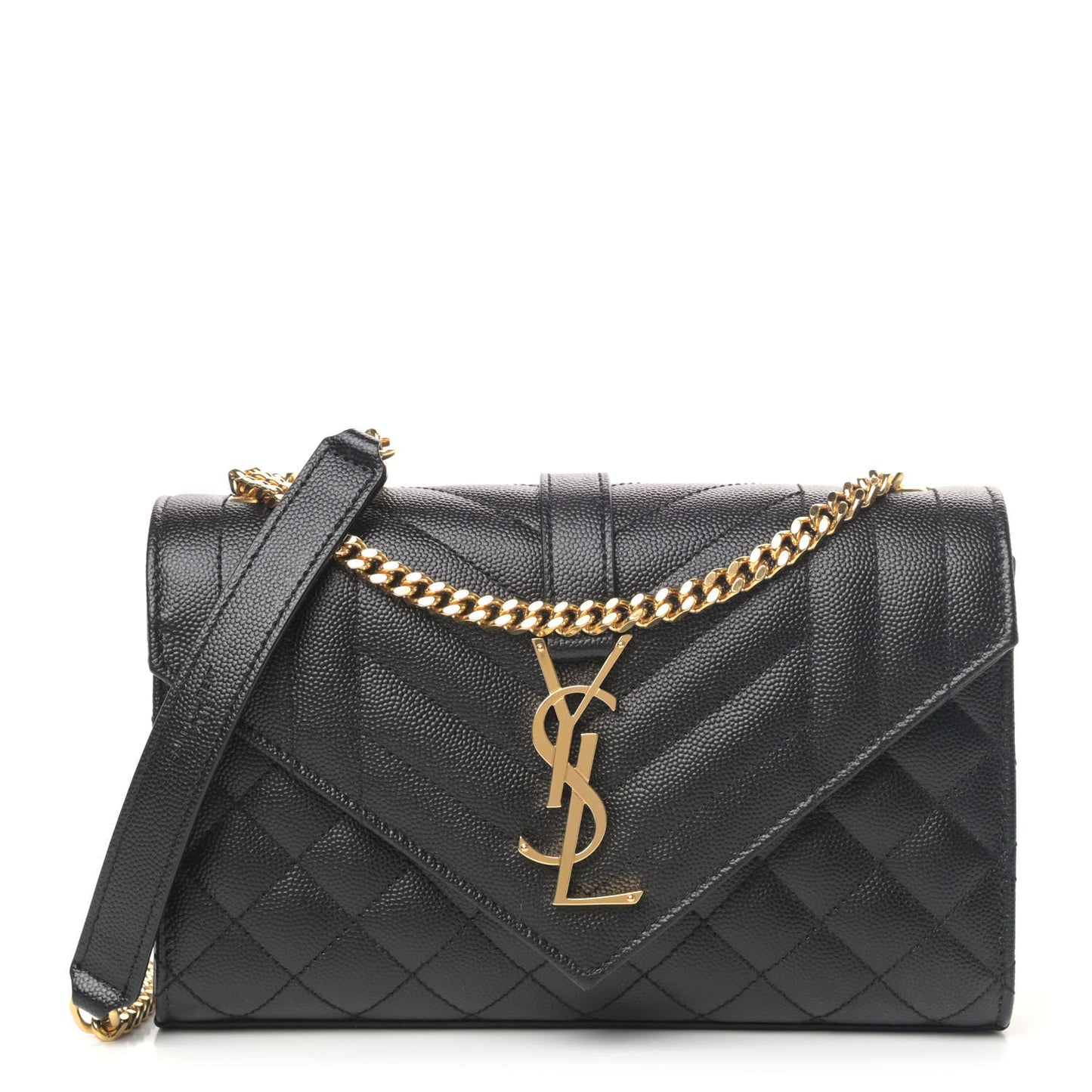 Grain De Poudre Textured Mixed Matelasse Triquilt Small Monogram Satchel Black