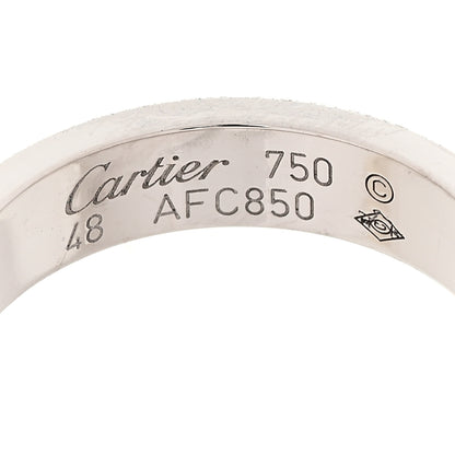 Cartier 18K White Gold Diamond 4mm LOVE Wedding Paved Band Ring 48 4.5 4 of 4