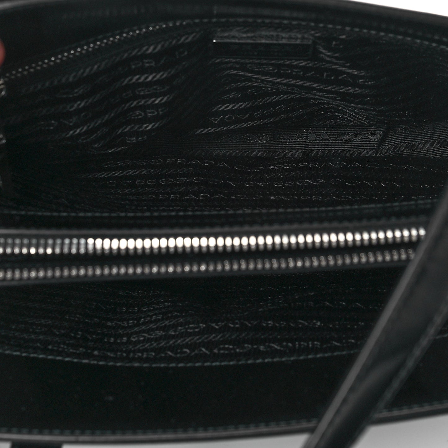 Spazzolato Medium Re-Edition 1995 Double Handle Handbag Black