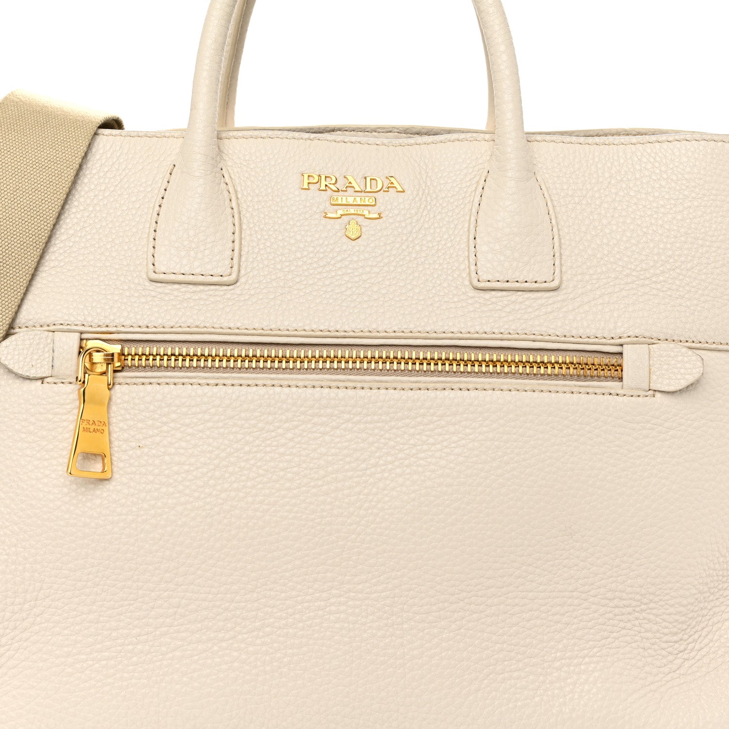 Prada Vitello Daino Top Handle Tote Talco 7 of 11