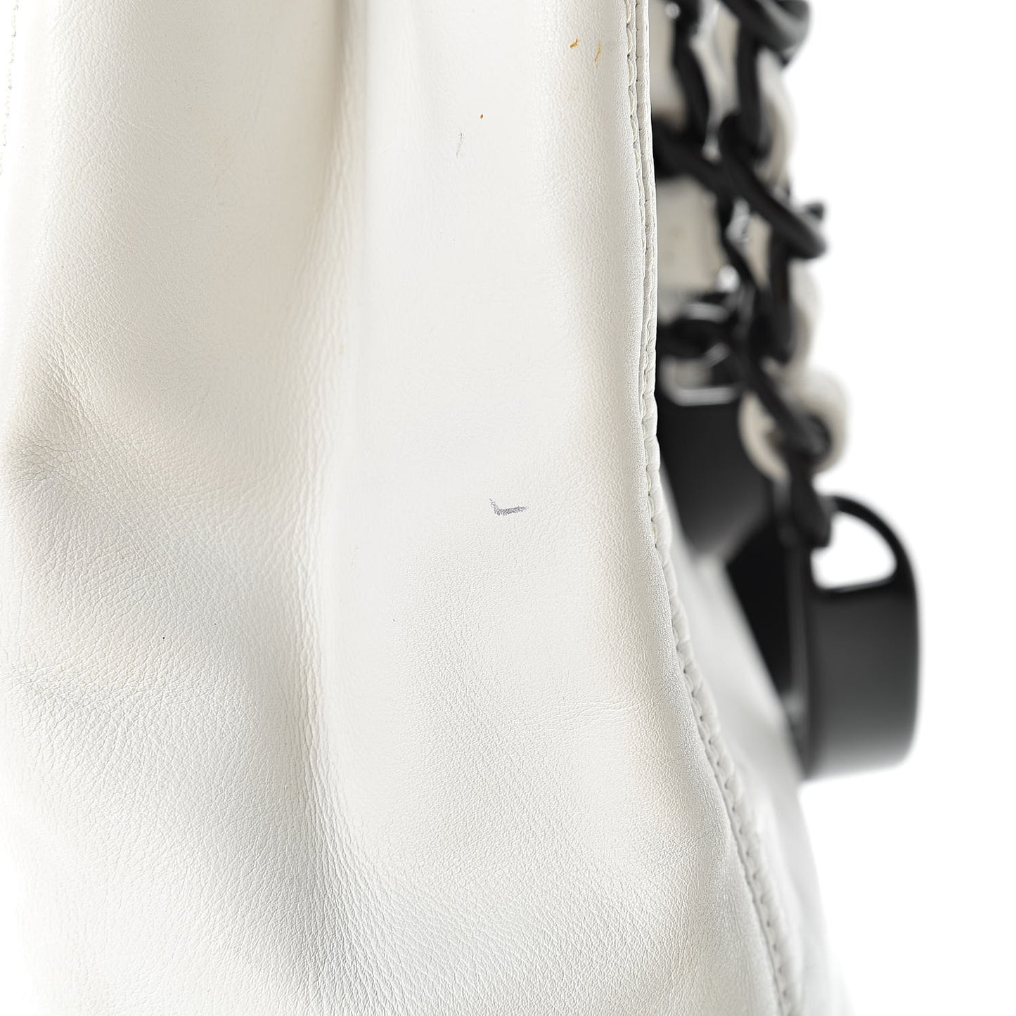 Calfskin Chain CC Small Tote White