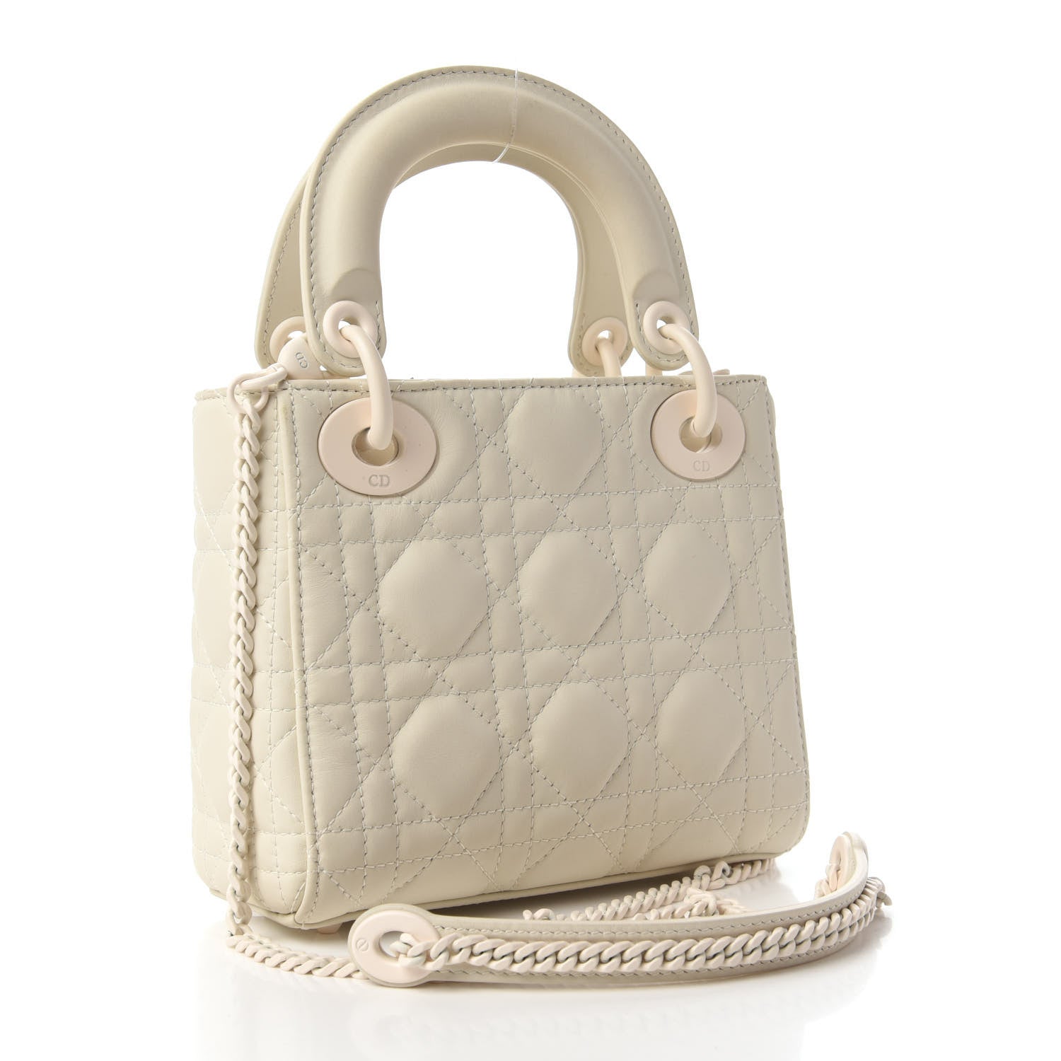 Christian Dior Ultra Matte Calfskin Cannage Mini Lady Dior White 3 of 10