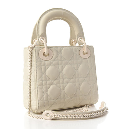 Christian Dior Ultra Matte Calfskin Cannage Mini Lady Dior White 3 of 10